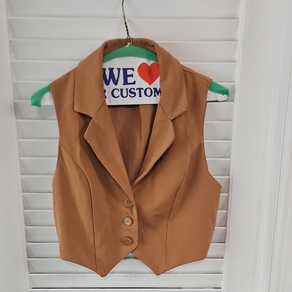 Tan Button-Up Vest